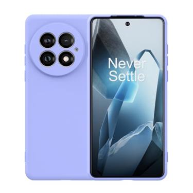Imagem de Foluu Capa de silicone para OnePlus 13, capa amortecedora de borracha de gel líquido com forro de microfibra macia, capa protetora fina e rígida à prova de choque para OnePlus 13 5G 2024 (roxa)