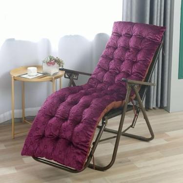Imagem de Almofada para espreguiçadeira com laços, almofada confortável e durável para cadeira de pátio ao ar livre, jardim, piscina, almofadas de banco longo(Purple,48 * 155cm)