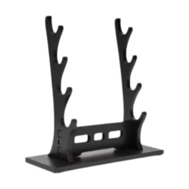 Imagem de Amagogo Suporte para exibição de espadas de samurai, suporte para espadas, base horizontal decorativa clássica, suporte para espadas medievais, cabide para , Camada Preta 4