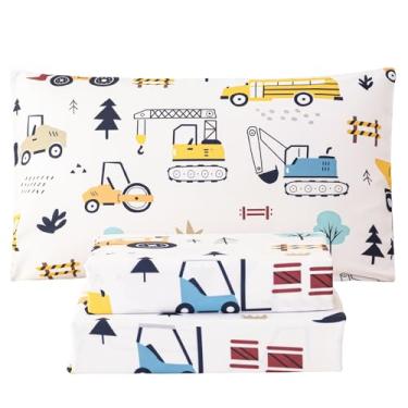 Imagem de WINLIFE Jogo de cama infantil completo de microfibra macia com estampa de carro de 4 peças - bolso profundo - ajuste fácil - resistente a amassados e aconchegantes para crianças, meninos, meninas e