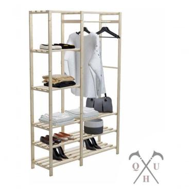 Imagem de Roupeiro Pinus Organizador De Roupas Varal Cabideiro