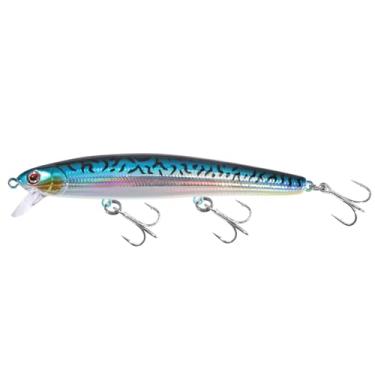 Imagem de LITTMA Iscas de pesca de surfe Califórnia Iscas de água salgada Crankbait Surf Minnow 110 - Sardinha metálica super brilhante e rosa perolado para a barriga para pesca de alabote e striper