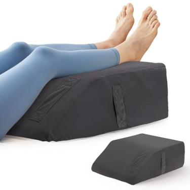 Imagem de BIEEZZK Travesseiro de perna para elevação da circulação sanguínea, travesseiros de elevação de perna para pós-cirurgia, dormir, almofada de cunha de espuma viscoelástica para inchaço nas pernas