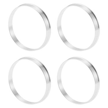 Imagem de INFINAUTO Anéis centralizados no cubo da roda do carro OD 72,1 mm para ID 70,1 mm Eixo central de rodas com absorção de choque Hubrings liga de alumínio tom prateado durável