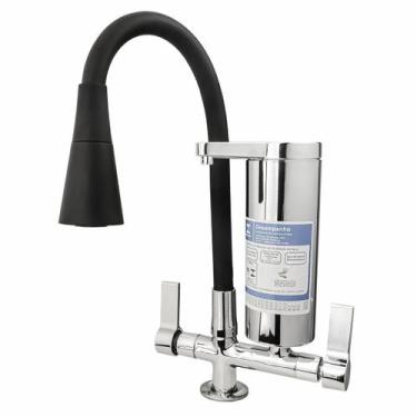 Imagem de Torneira Gourmet Cozinha Com Filtro Bancada Mesa Pia em Metal Dois Jat