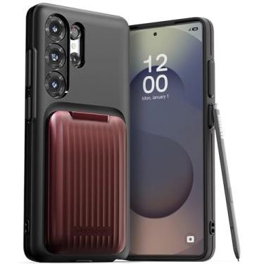 Imagem de VRS DESIGN Capa Orb Fit para Galaxy S25 Ultra (2025), capa carteira fina para cartão [3 cartões] Capa durável de design minimalista e elegante compatível com Samsung Galaxy S25 Ultra (vermelho