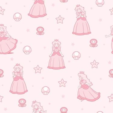 Imagem de RoomMates Papel de parede Super Mario Princess Peach Pink Peel and Stick, RMWS1228