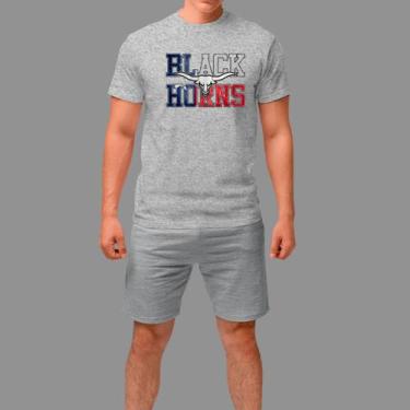 Imagem de Camisetas Básica Masculina Moda Country Manga Curta - Rodliwes, Cinza,