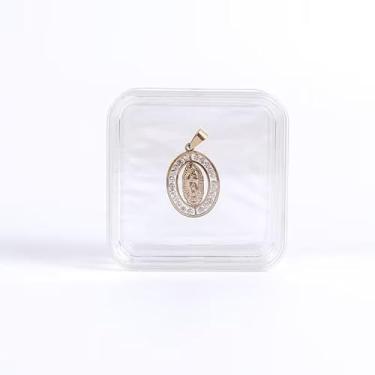 Imagem de Caixa de embalagem transparente de 40 mm, estojo de exibição flutuante 3D, caixa de armazenamento de joias de membrana de elasticidade, expositor de moedas para exibição de medalhas em organizador de