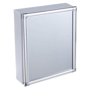 Imagem de Armário Plástico com Perfil de Alumínio de Sobrepor 36 x 45 x 11 cm AL