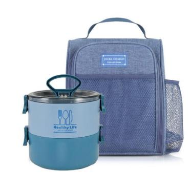 Imagem de Bolsa Térmica Lancheira Necessaire + Marmita Lanches Bebidas Fitness A