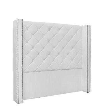 Imagem de Cabeceira Vicenza Cama Box Casal 140 Cm material sintético Branco - DR