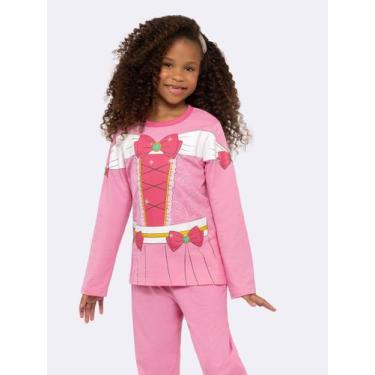 Imagem de Pijama Infantil Manga Longa Princesa com Estampa Metalizada e Glitter 