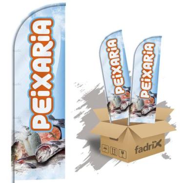 Imagem de Wind Banner Dupla Face 3mt Completo Peixaria Kit C/ 2unds - Fadrix
