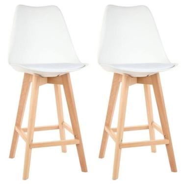 Imagem de Kit 2 Banquetas Alta Tulip Saarinen Branca