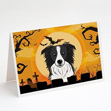 Imagem de Caroline's Treasures BB1799GCA7P Cartões de felicitações Collie e Envelopes de Halloween Pacote com 8, 7 x 5, multicolorido