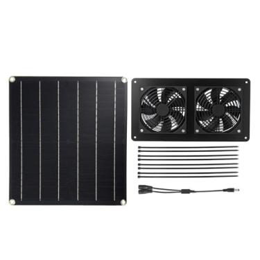 Imagem de Fã de Galinheiro de 15w, Monocristalina Silicon Painel Solar Painel DC 12V Kit de Ventilador de Energia Solar para Galinheiro Greenhouse Shed (15W-2Fan12)