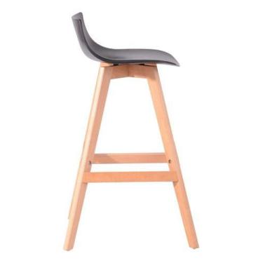 Imagem de Cadeira De Madeira E Assento Preto 42x83x50 Cm - Just Home Collection