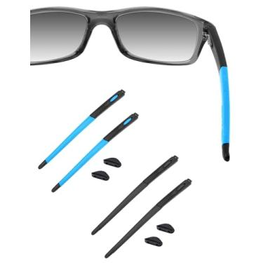 Imagem de HILEEN Hastes pretas de substituição para óculos Oakley Crosslink Pitch OX8037 OX8041 OX8111 OX3226 - preto + azul celeste