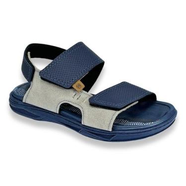 Imagem de Sandália Infantil Molekinho Tira Ajustável Conforto Cinza Marinho, 32