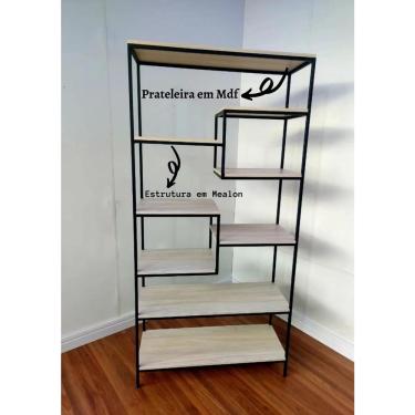 Imagem de Estante Prateleira Metalon Aço Rustico 6 Nichos Industrial