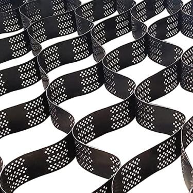 Imagem de Grades de solo resistentes para paredes de contenção de inclinação, grade estabilizadora de cascalho dobrável com orifícios de drenagem para caminhos de jardim, 3/5/10/15/20/25/9.1 m de comprimento