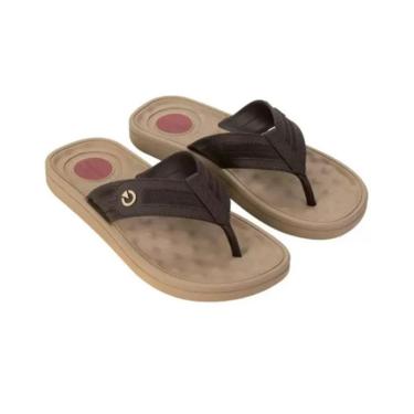 Imagem de Chinelo Cartago Alabama De Dedo Massageador Masculino Bege