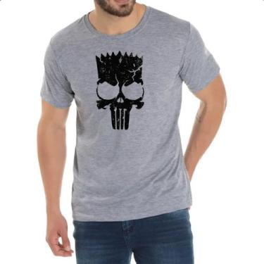 Imagem de Camiseta Cinza Bart Punisher Justiceiro Simbolo - Alearts, P