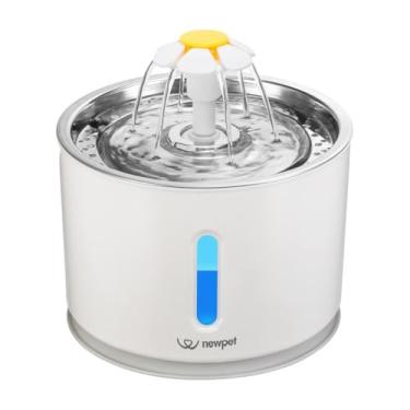 Imagem de 2.4L Fonte para animais de estimação, bebedouro automático para gatos, bebedouro para cães com bomba inteligente para gatos, cães e vários animais de estimação (estilo 1(Aço inoxidável))
