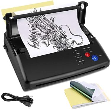 Imagem de PMOTPKOM Impressora Copiadora De Transferência De Estêncil De Tatuagem Com 20 Folhas De Estêncil Impressora De Estêncil De Tatuagem Para Homens E Mulheres, Suprimentos Para Tatuagem