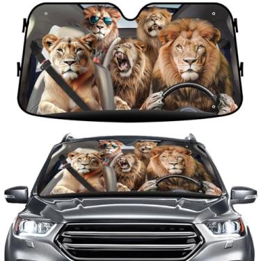 Imagem de GENANY Protetor solar para carro da família leão