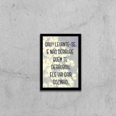 Imagem de Quadro Caiu Levante-Se 33X24Cm - Com Vidro Moldura Preta - Quadros On-