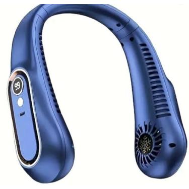 Imagem de KEWEIYASW Novo resfriador de ar de pescoço suspenso, ventilador de pescoço para brisa, ventilador de pescoço de brisa de pescoço, ventilador portátil recarregável por USB de 5 velocidades, ventilador