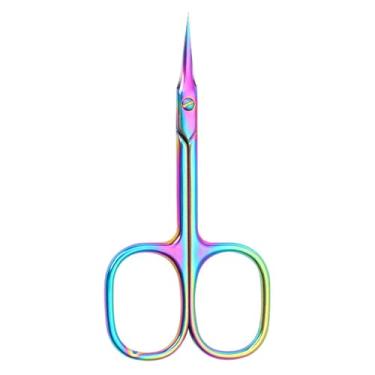 Imagem de Tesoura de cutícula extra fina, aparador de cutícula para manicure e pedicure, lâmina curva, ponta precisa e pontiaguda, kit de cuidados para nail art, cor, h
