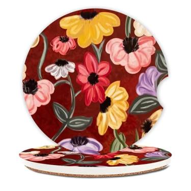 Imagem de Porta-copos para carro, piano, flor