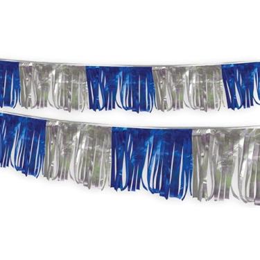 Imagem de Generic Galhardete de franja metálica azul, prata para concessionária de automóveis