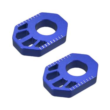 Imagem de JicSuXi 1 par de blocos de eixo traseiro para bicicleta de terra, substituição de eixo de corrente CNC, ajustador de corrente, liga de alumínio para, Azul