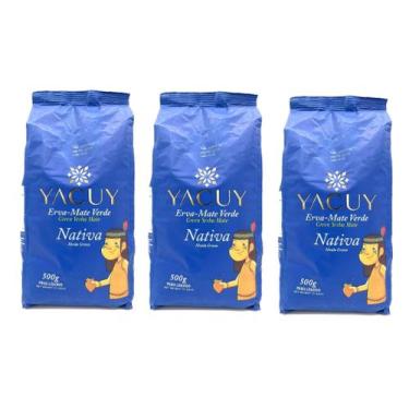 Imagem de Kit 3 Erva Mate Nativa Moída Grossa Yacuy 500g