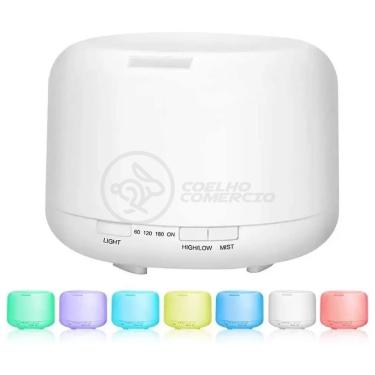 Imagem de Aromatizador Umidificador Difusor Eletrônico Ambiente Desing Minimalista Luz De Led Rgb 300Ml