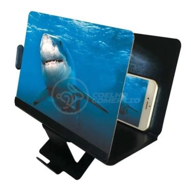 Imagem de Lupa Ampliadora Tela De Celular Portátil Dobrável Preta