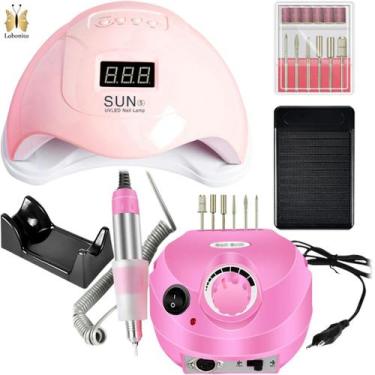 Imagem de Kit Unhas Cabine Sun + Lixadeira de Unhas Motor Porquinho Elétrica - o