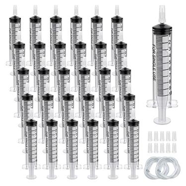 Imagem de Omawrf Seringa De Plástico Estéril 10 Ml, Embalagem Individual Com Tampa E Tubo Macio, Pacote 30 Unidades, Ferramentas Medição Distribuição Para Laboratórios Científicos, Líquidos, Alimentação Anima