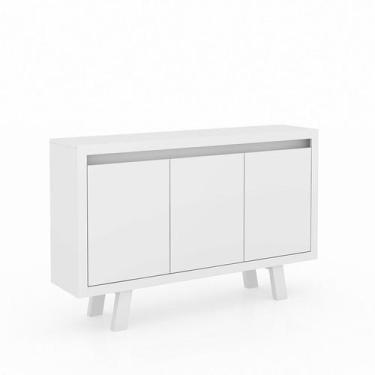 Imagem de Balcão Escritório 3 Portas 135,8x87x31,5 cm Branco - Tecnomobili