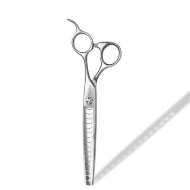 Imagem de SnipStar 7 polegadas Professional Pet Chunker tesouras VG10 aço mão esquerda 16 dentes tesouras para cuidados de cães, taxa de diluição 70%