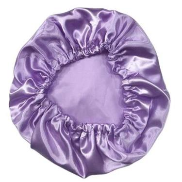 Imagem de Touca Toca Cetim Seda Dormir Banho Anti Frizz - Lilás - Giguimake