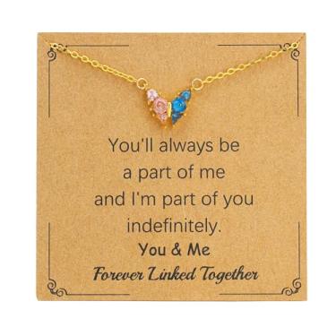 Imagem de SOPIFY Colar feminino com pedra do mês de nascimento de borboleta, dourado, delicado para mãe, filha, irmã, avó, neta, amigas, melhores presentes de pedra do mês de nascimento, Adjustable, Cobre, Sem