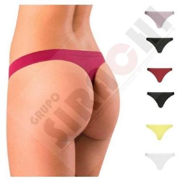 Imagem de Kit 6 calcinhas fio dental lupo sem costura microfibra 40600, G, Sorti