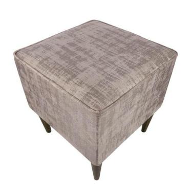 Imagem de Pufe Milão Malibu Suede Grafado Nude Com Pés Palito - Sena Decorações