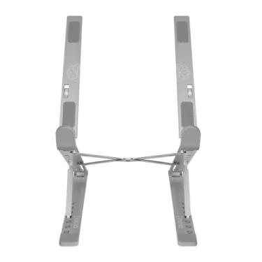 Imagem de Suporte Ajustável Para Notebook e Tablet Zinnia Galatsi | Liga de Alumínio de Alta Resistência | Capacidade até 8 kg | Retrátil e Ergonômico | Até 17 Polegadas | Portátil | Prata