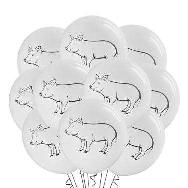Imagem de Malayan Products Pig Balloons 12 Count Latex, Piggy Birthday Decorations, Bacon Theme Farm Barnyard Party, 12Inch Standard Size